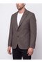Brown Pointed-Collar Slim Fit 6-Drop Striped Wool Winter Men’s Jacket - 2