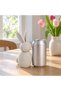 Minimalist Bunny Figurine 17 cm, Ribbed Scandinavian Rabbit Statue, Modern Spring Decor for Shelf, ) - 4