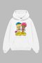 "Envy and Greed" Printed White Oversized Unisex Hoodie