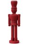Modern Nutcracker Figurine 21 cm, Ribbed Minimalist Christmas Soldier Statue for Mantel, Red