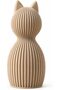 Cat Figurine Home Decor, Modern Minimalist Ribbed Statue for Shelf, Desk, Living Room & Bedroom - 5