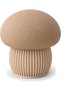 Mushroom Trinket Box 7 cm, Ribbed Decorative Container with Screw-On Lid for Rings, Beige