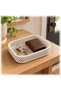 Honeycomb Mesh Catch All Tray, Geometric Open Lattice Valet Dish for Keys Coins and Jewelry, White - 2
