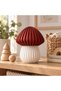 Ribbed Mushroom Decoration 15 cm with Hidden Storage, Red & White, Red White - 4