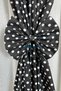 Kitchen Curtain, Closely Pleated, 1/3 Black Polka Dot, Fringed Curtain Rail, Short Drapery Curtain, Modern - 2