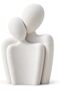 Couple Figurine 13.5 cm, Minimalist Abstract Love Statue of Two Embracing Figures, White