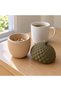 Ribbed Acorn Trinket Box 12 cm with Textured Screw Lid, Beige & Olive, Beige Olive - 3