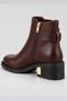 Women's Brown Buckled Zip-Up Boots with Block Heels—Stylish Ankle Boots - 4