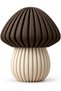 Ribbed Mushroom Decoration 15 cm with Hidden Storage, Dark Brown & Cream, Dark Brown Cream