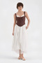 Striped Fabric Back-Tie Design Blouse Corset