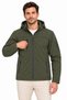 Men's Waterproof Softshell Jacket with Fleece Lining, Detachable Hood, and 4 Pockets - Khaki