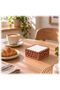 Napkin Holder for Table, Modern Organic Pattern Square Serviette Holder, Terracotta - 4