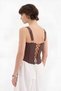 Striped Fabric Back-Tie Design Blouse Corset - 3