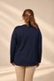 Women's Plus-Size Stretch Viscose Knit Blouse with Vertical and Horizontal Stripes and Stone Embellishments - 4