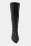Harkas Black Matte Pointed Toe Block Heel Wide-Calf Women's Riding Boots - 5