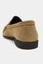 Mirage Rome Beige Suede Leather Women's Loafers with Metal Buckle Detail - 8