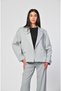 Men's Double-Breasted Blazer with Wrap Closure - Gray-Gray - XS/S - 3