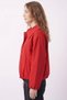 Women's Red Shirt Collar Zipper-Front Lined Transitional Bomber Jacket - 3