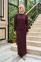 Rayon Knit Skirt Set 702 Burgundy - 4