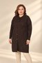 Women's Self-Patterned Diamond Patterned Geometric Patterned Button-Front Plus-Size Tunic Cardigan