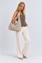 Lumi Women's Hobo-Style Shoulder Bag with a Soft Suede-Look Finish and Studded Detail - 7
