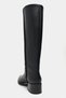 Harkas Black Matte Pointed Toe Block Heel Wide-Calf Women's Riding Boots - 7