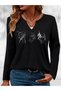 Mix-Printed Cotton-Lycra Half-V-Neck Short-Sleeved Blouse