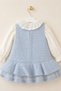 2-Piece Set of Ruffled Tweed Jilbab Dress and Shirt, Blue - 3