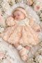 5-Piece Girl Baby Mevlüt Set in a Box: Newborn 3D Rose-Printed Long-Sleeved Hospital Outfit and Holiday Dress Set, 3–6 Months