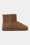 Nemesis Desert Dark Beige Suede Leather Flat Sole Women's Ankle Boots with Plush Lining - 8