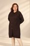 Women's Self-Patterned Diamond Patterned Geometric Patterned Button-Front Plus-Size Tunic Cardigan - 2