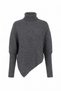 Fisherman's Collar Diagonal-Striped Sweater