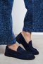 Lucca Navy Suede Leather Bow Detail Women's Loafers
