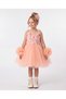 BabyAden Lily-Print Costume Dress for Girls with Pom-Pom Details - 3