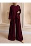 Women's Modest Clothing: Modal Fabric, Cravuze-Style, Crew Neck Tunic Top and Bottom Set - 2