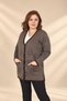 Women's Button-Front, Pocketed, Geometric Patterned Plus-Size Acrylic Cardigan - 3