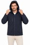 Men's Waterproof Softshell Jacket with Fleece Lining, Detachable Hood, and 4 Pockets - Navy Blue - 4