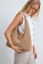 Lumi Women's Hobo-Style Shoulder Bag with a Soft Suede-Look Finish and Studded Detail