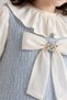 2-Piece Set of Ruffled Tweed Jilbab Dress and Shirt, Blue - 2