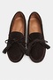 Siena Bitter Coffee Suede Leather with Tassel Detail, Flat Sole Women's Loafers - 4