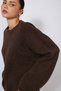 BICYCLE-COLLARED WOOL OVERSIZED SWEATER, BROWN - 3