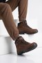 Coffee Nubuck Genuine Leather Lace-Up Boot with Non-Slip Sole and Waterproof Construction for Men's Outdoor Boots M1461