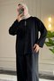 44463 - Stylish, Comfortable, Soft Modal Knit Women's Top and Bottom Set with Button Details - 4