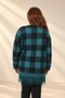 Women's Front-Tied Plaid-Patterned Skirt with Pockets and Tasseled Hem, Plus-Size Stretch Fabric Viscose Knit Cardigan - 4