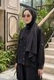 Set with Shalwar Pants Featuring a Snap-Fastened Front and Pocket Detail, Style 1083, Black - 2