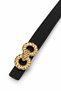 Women's Gold Double-Ring Buckled Slim Belt – Belt for Pants and Dresses with Seam Details - 2