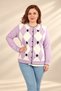 Women's Diamond Patterned, Button-Front, Plus-Size Viscose Knit Cardigan - 3