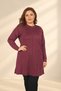 Women's Long-Sleeved Plus-Size Tunic Blouse with Vertical Striped Detail
