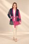 Women's Color Block, Pocketed, Plus-Size Stretch Fabric Viscose Knit Cardigan - 2