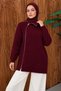 Side-Zip Closure Knit Sweater TSD260371 Plum - 3